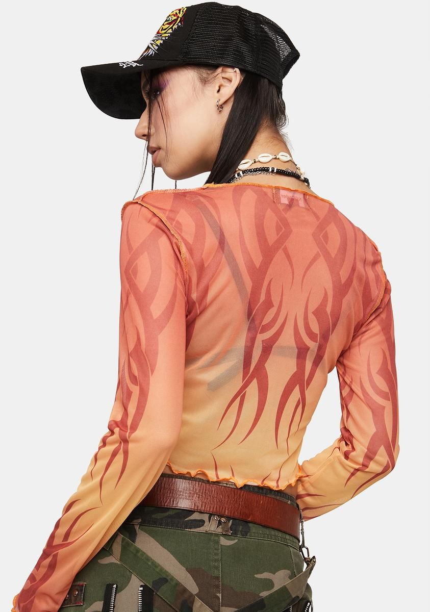 Heartbreaker Mesh Crop Top sold by Dolls Kill product image thumbnail 4