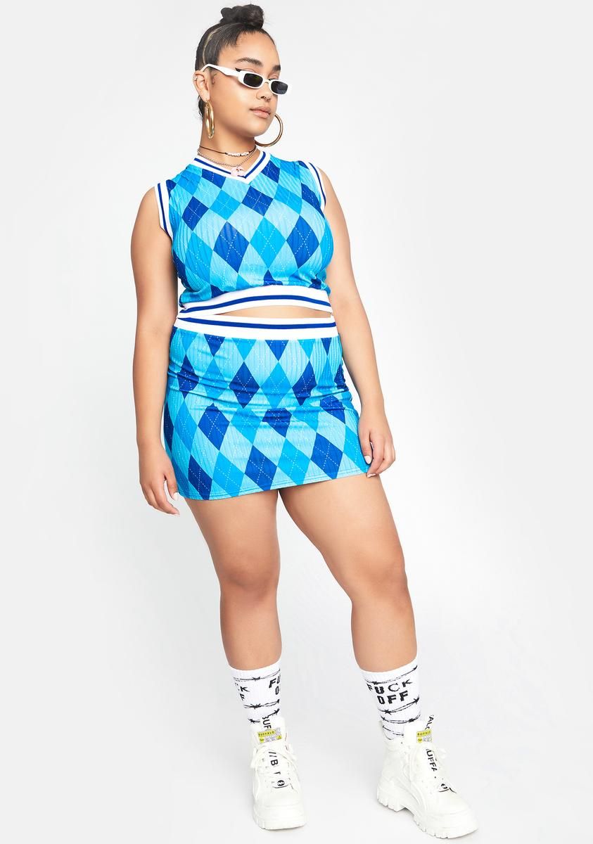 Plus Argyle Rib Mini Skirt sold by Dolls Kill product image thumbnail 3