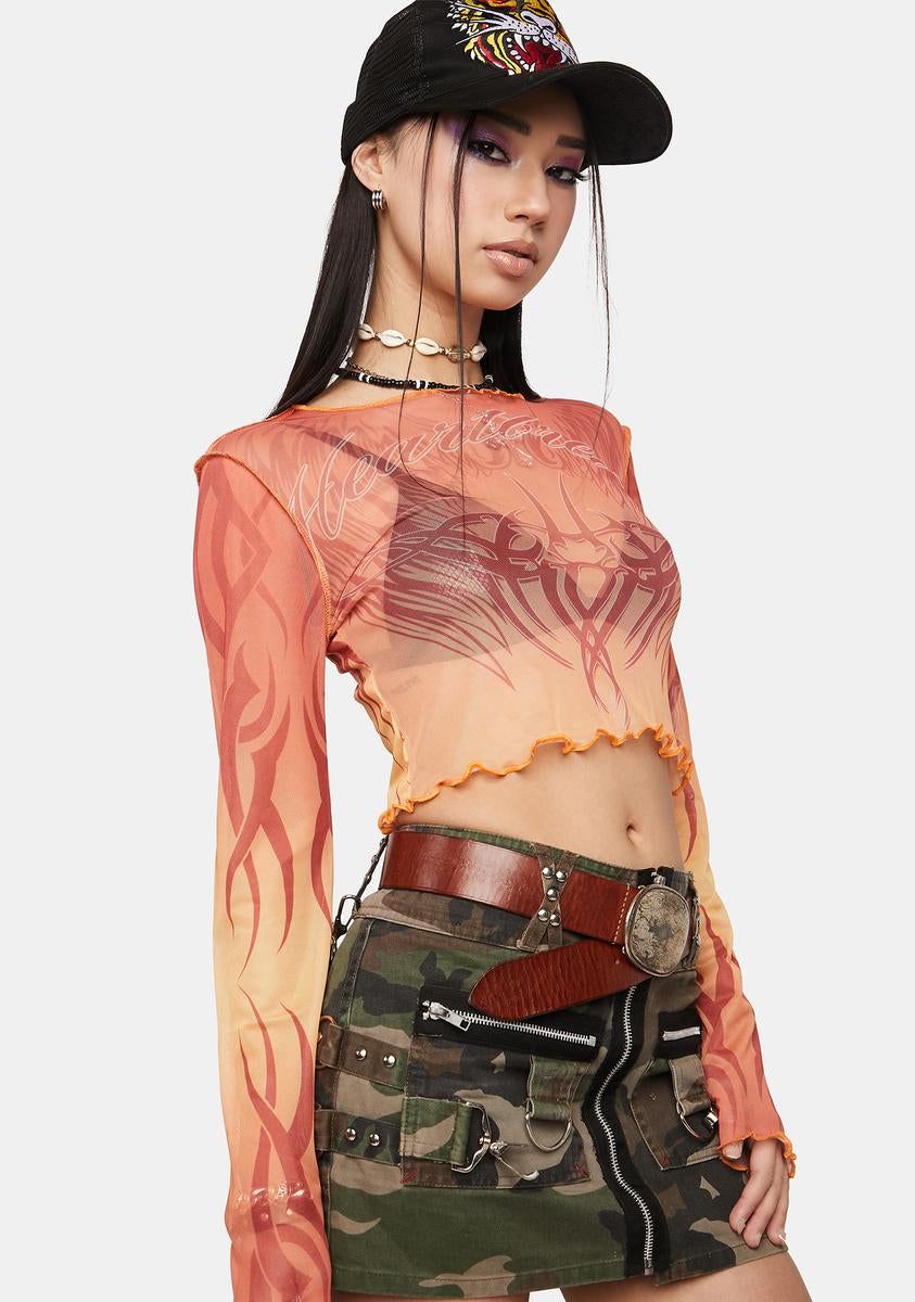 Heartbreaker Mesh Crop Top sold by Dolls Kill product image thumbnail 2