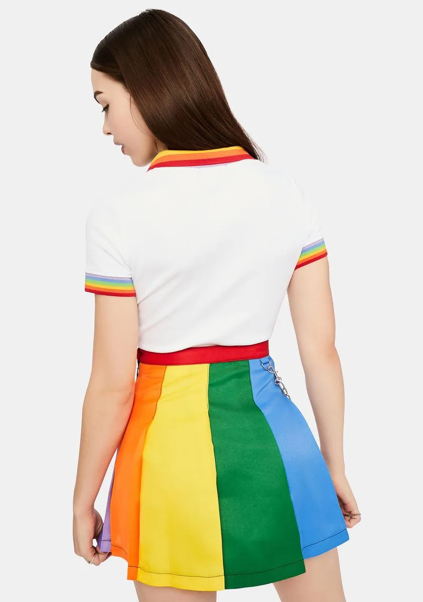 All Is Bright Rainbow Pleated Mini Skirt sold by Dolls Kill product image thumbnail 4