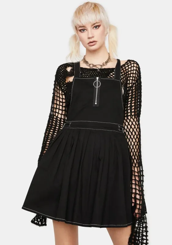 Goth Pleated Twill Pinny Dress sold by Dolls Kill
