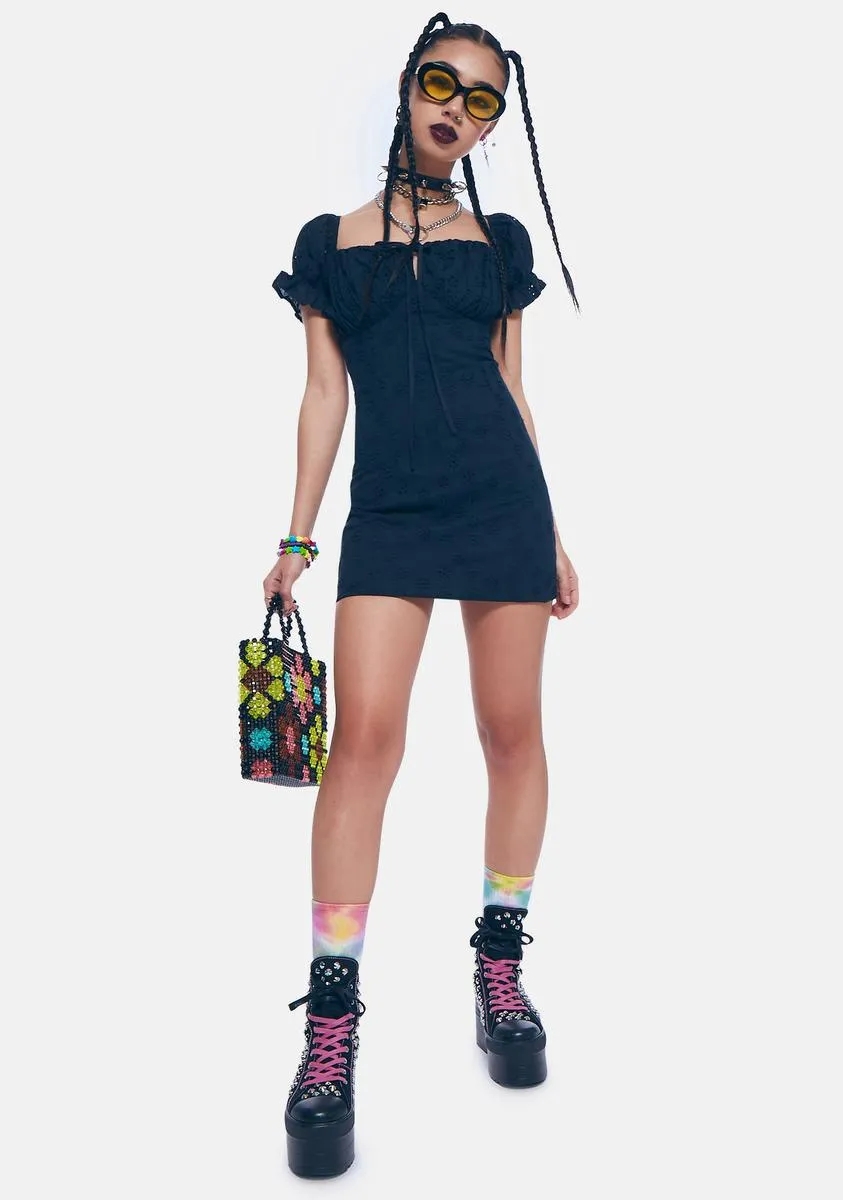 Night Messing With Magic Eyelet Mini Dress sold by Dolls Kill product image thumbnail 3