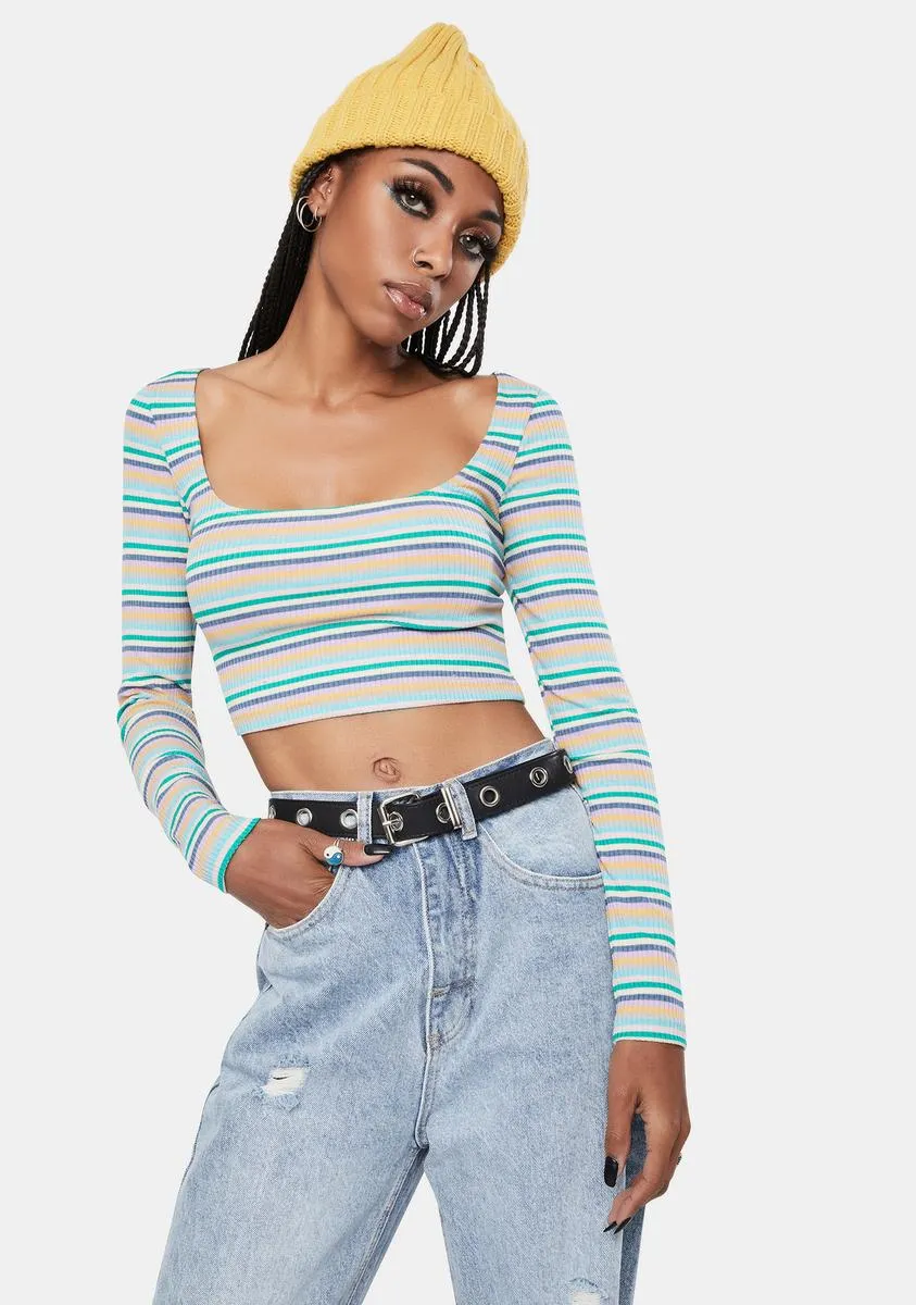 Technicolor Adea Crop Top sold by Dolls Kill