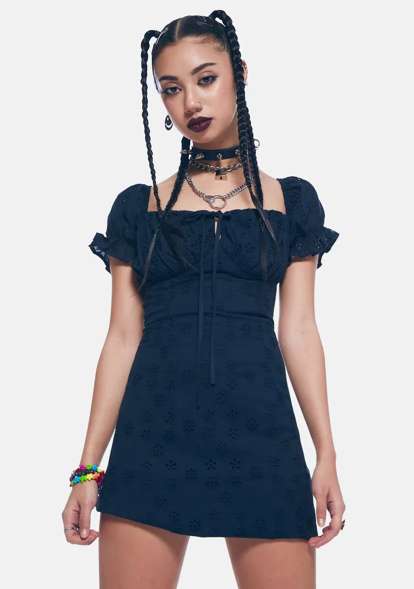 Night Messing With Magic Eyelet Mini Dress sold by Dolls Kill