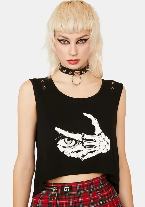 Peek A Boo Graphic Tank made by Dolls Kill