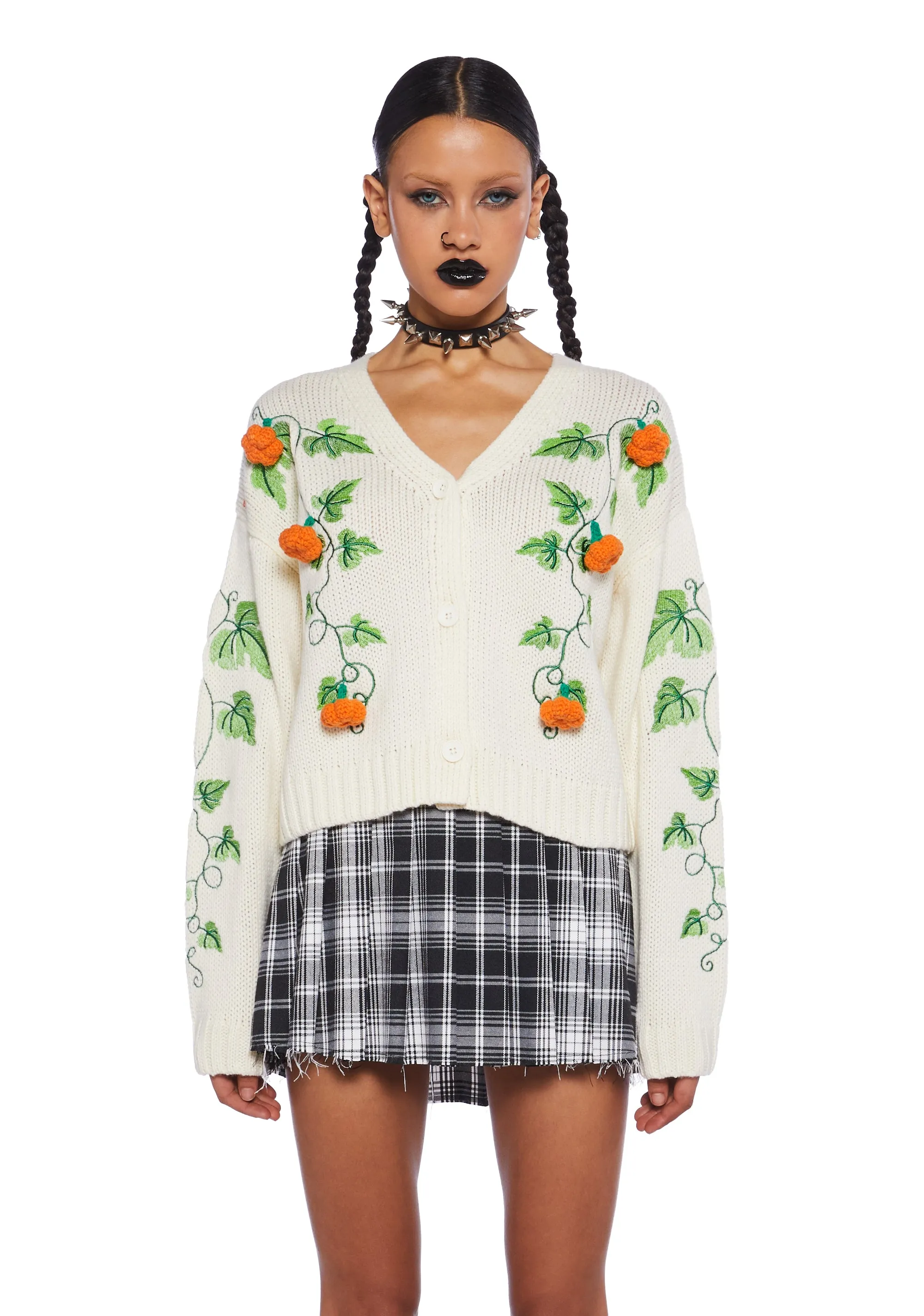 Pumpkin Spice Life Knit Cardigan sold by Dolls Kill