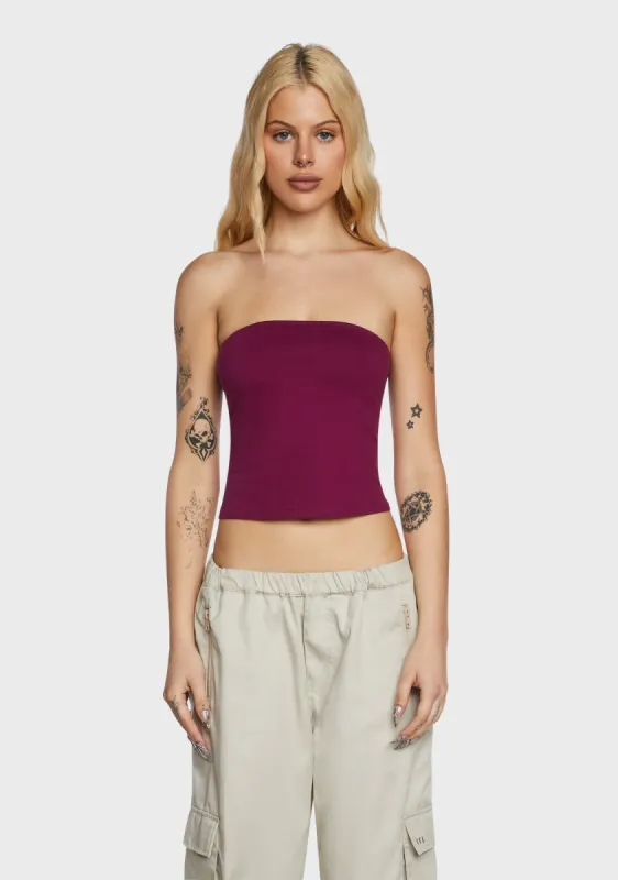 Shae Bandeau Top - Dark Pink sold by Dolls Kill