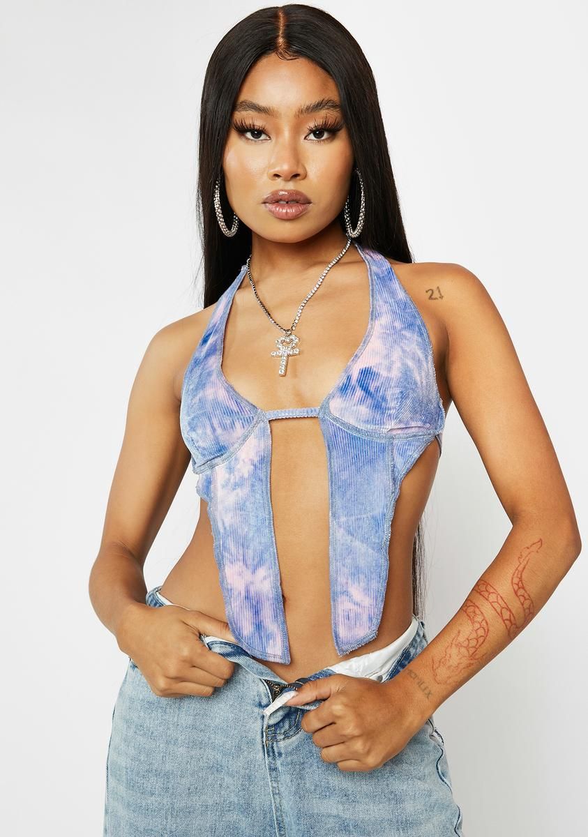 Reality Star Tie Dye Halter Top sold by Dolls Kill