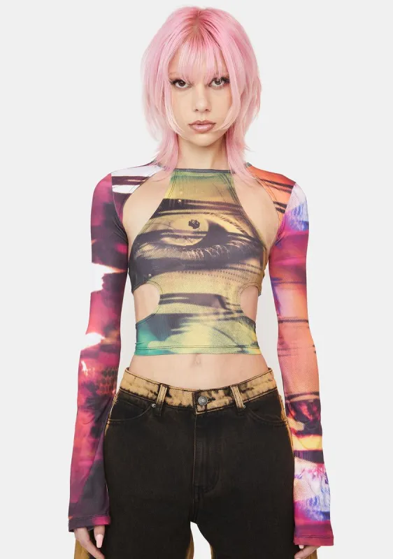 Oracle Eye Print Top sold by Dolls Kill