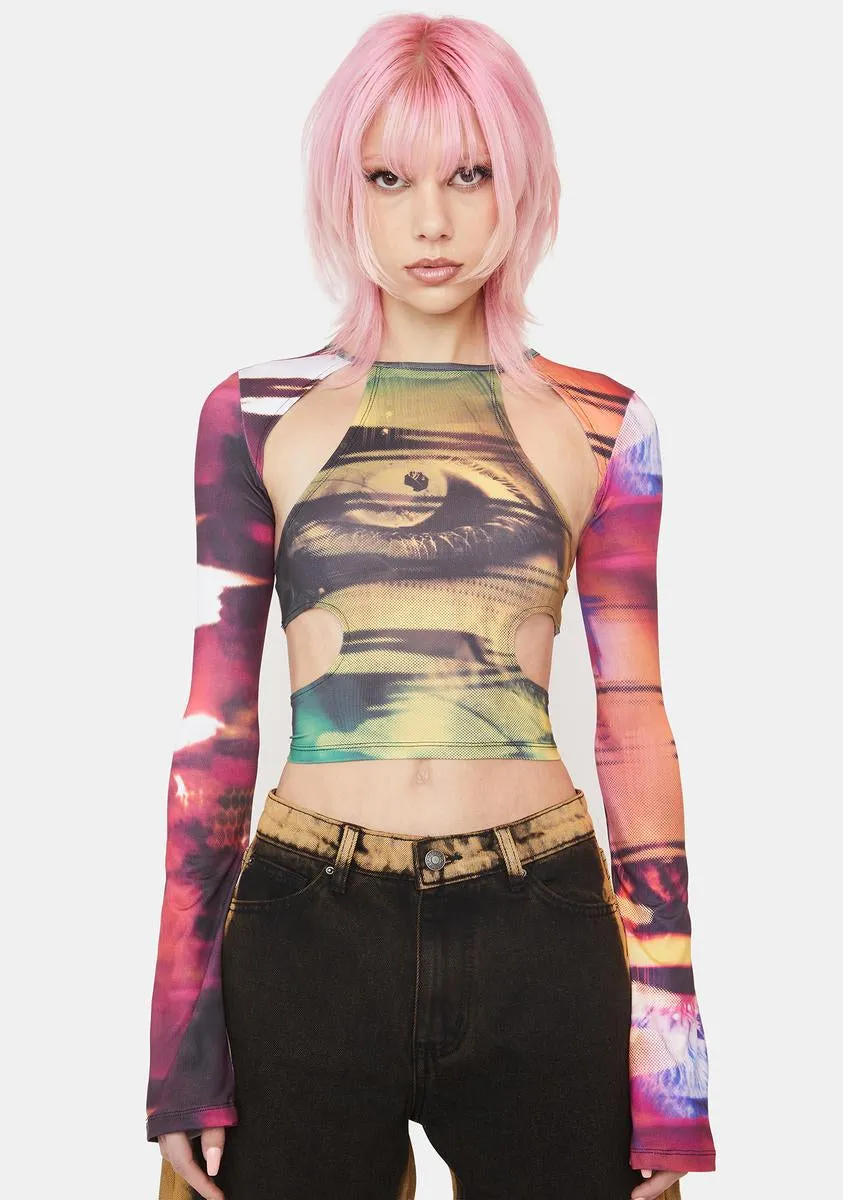 Oracle Eye Print Top sold by Dolls Kill