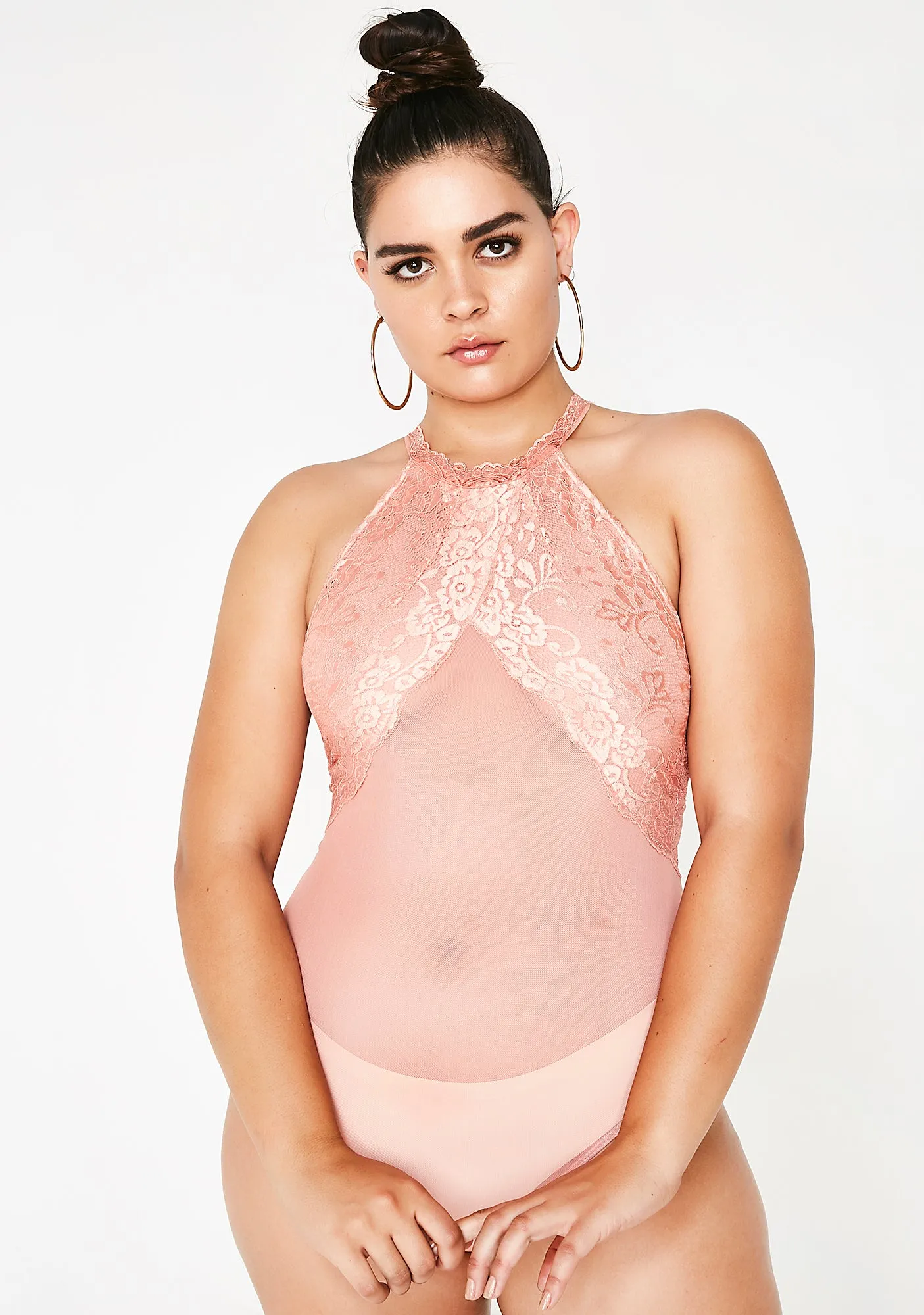 Rosy Slay Sista Halter Bodysuit sold by Dolls Kill
