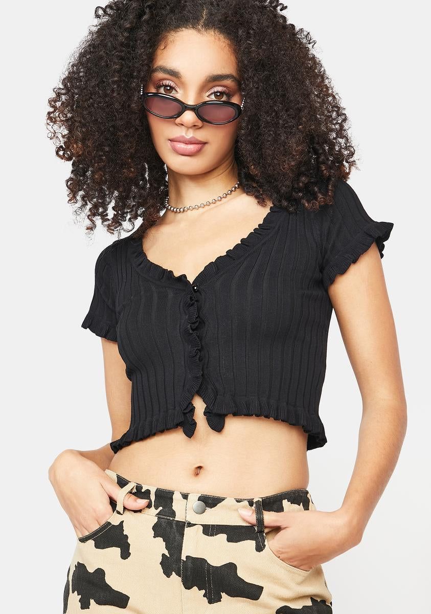 Noir So Refreshing Knit Crop Top sold by Dolls Kill