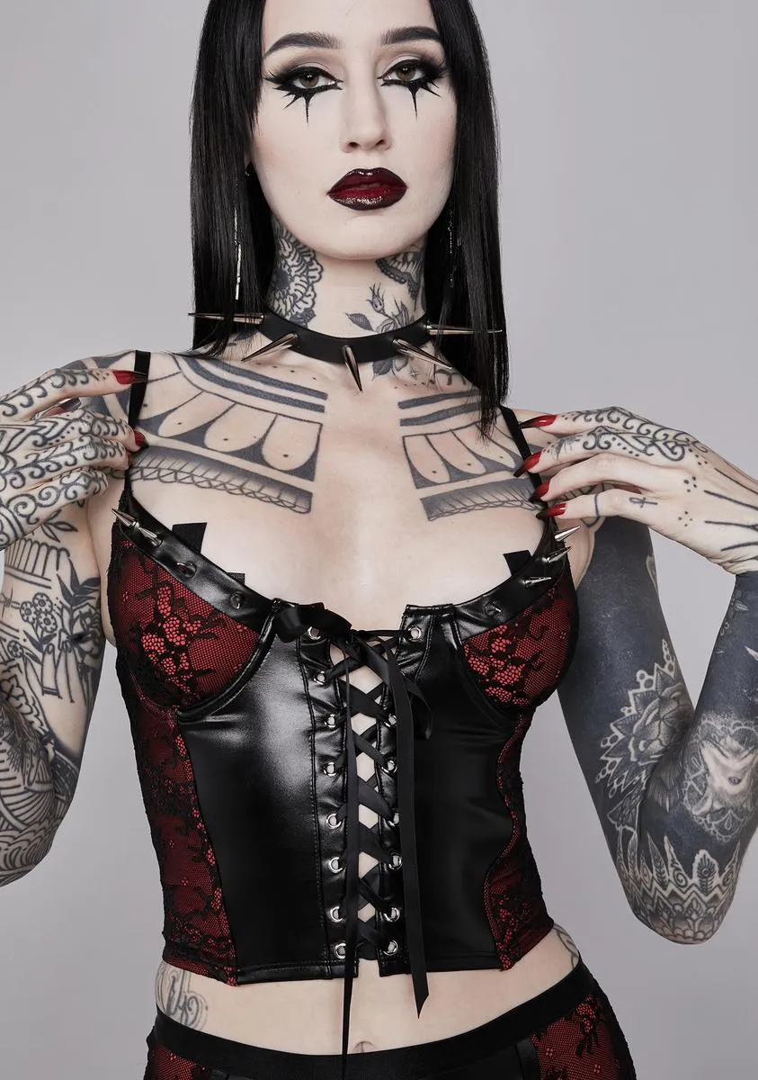 Steel Hearts Corset Top sold by Dolls Kill