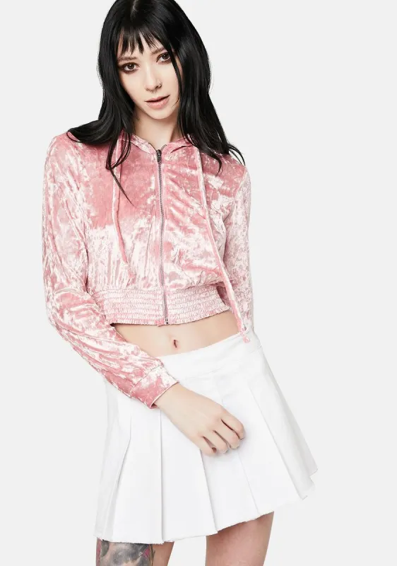 Fighting For You Love Velour Zip Up Hoodie sold by Dolls Kill