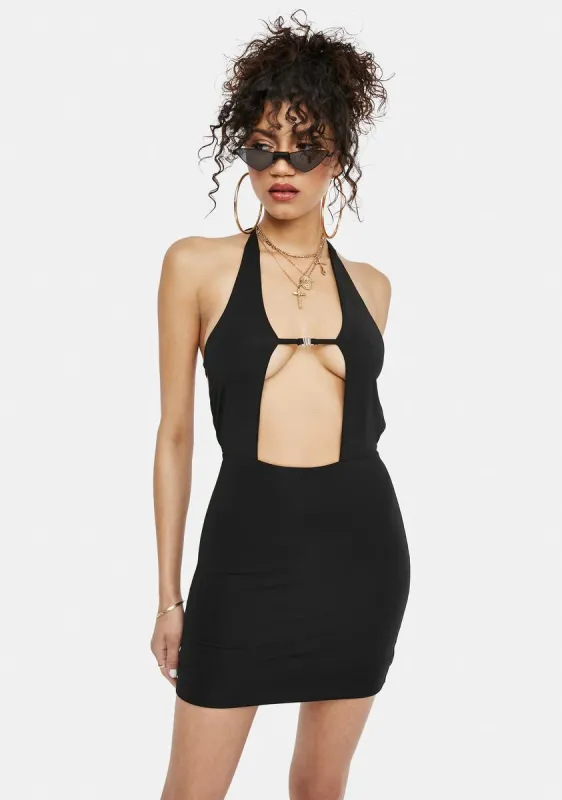 Leveled Up Slinky Halter Mini Dress sold by Dolls Kill