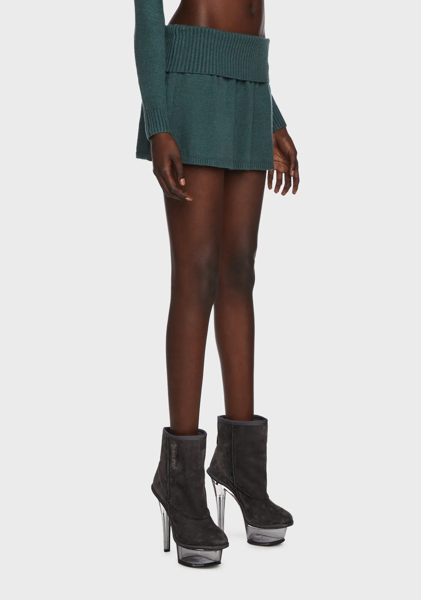 Allure Fold Over Knitted Mini Skirt sold by Dolls Kill product image thumbnail 3