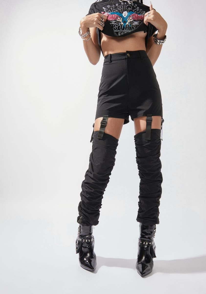 Noir Not So Fast Cutout Pants sold by Dolls Kill