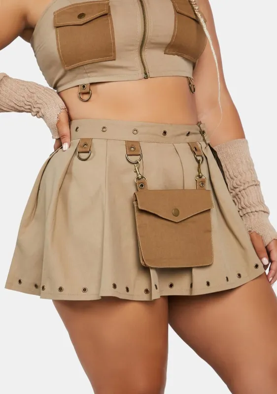 Plus Greatest Escape Pleated Mini Skirt sold by Dolls Kill