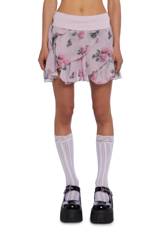 Falling For You Mini Skort - Pink sold by Dolls Kill