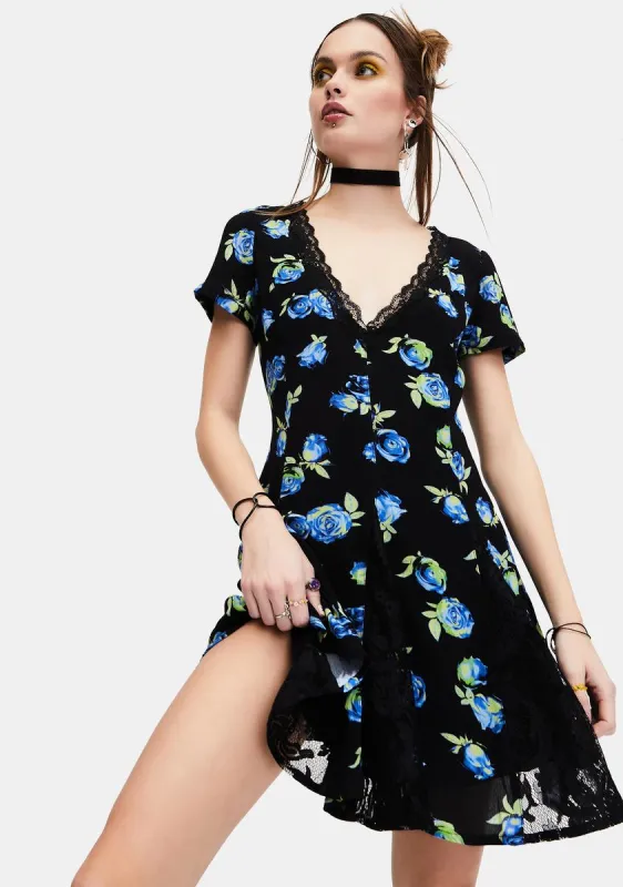 Grander Tales Floral Mini Dress sold by Dolls Kill