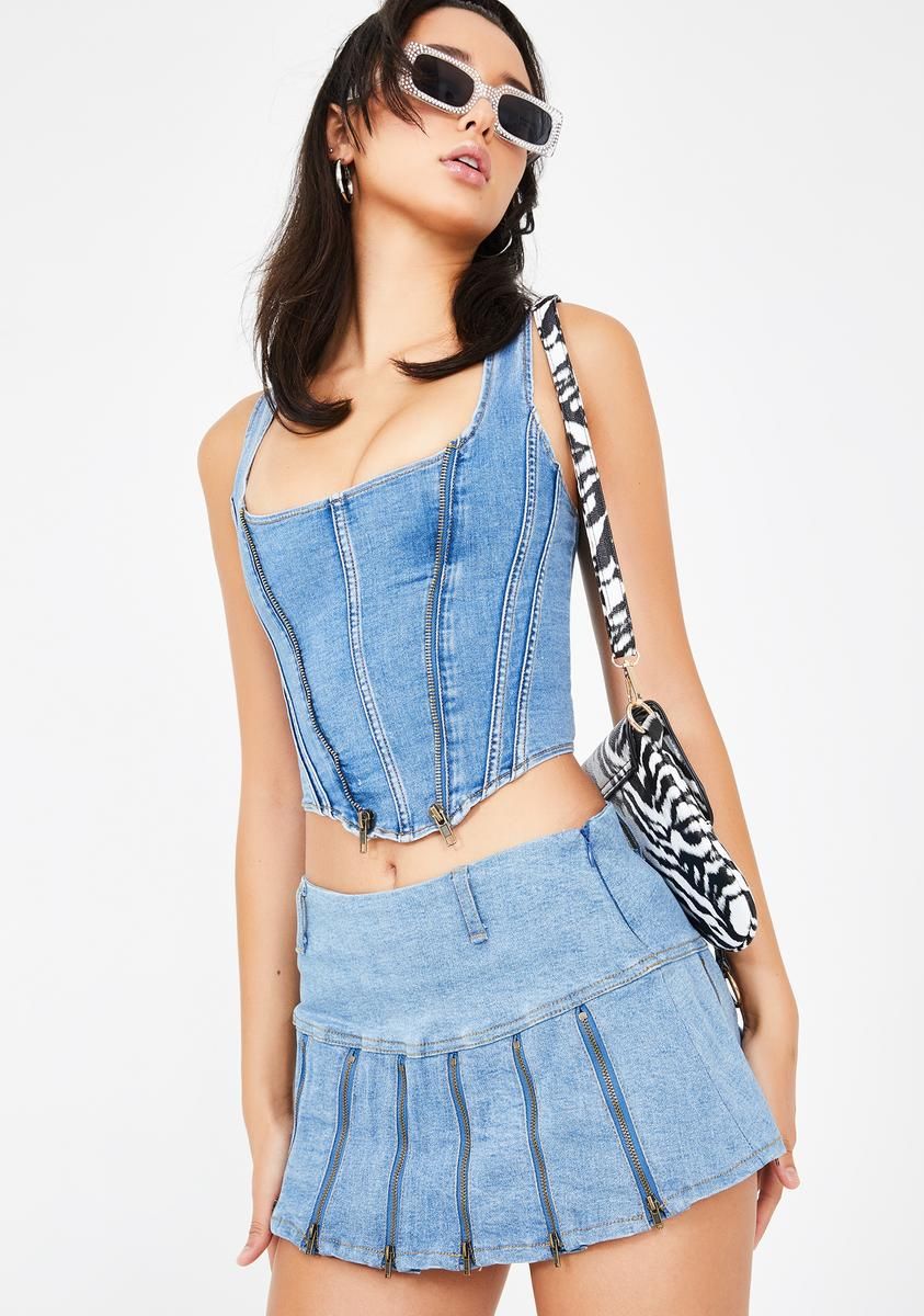 Claudia Denim Skirt sold by Dolls Kill product image thumbnail 2