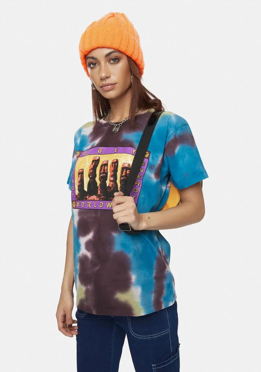 Stone Energy Tie Dye Custom Box Graphic Tee sold by Dolls Kill product image thumbnail 2