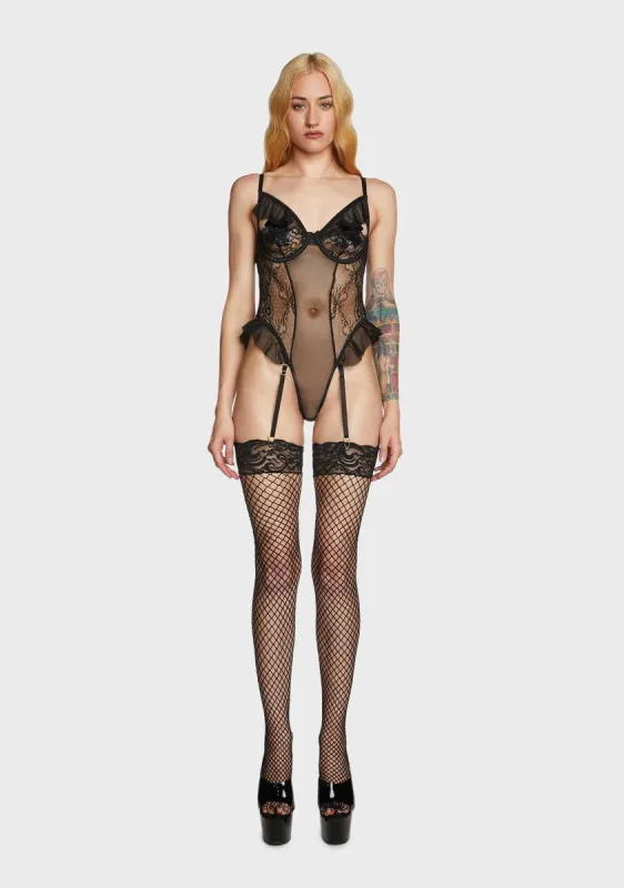 Sweetest Love Lace Teddy - Black sold by Dolls Kill