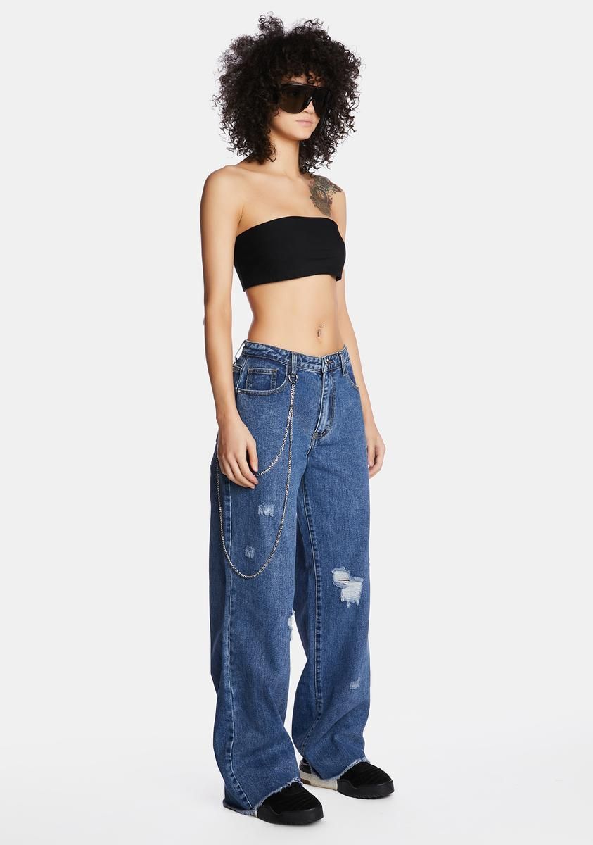 Mid Rise Distressed Boyfriend Jeans sold by Dolls Kill product image thumbnail 2