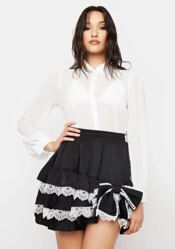 Black Bow Mini Skirt sold by Dolls Kill