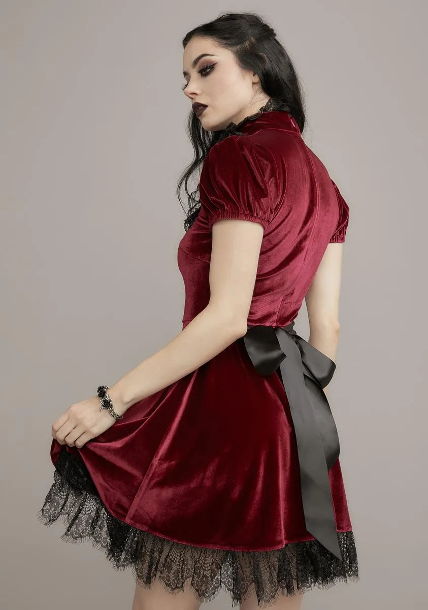 Crimson Ladyhawke Velvet Dress sold by Dolls Kill product image thumbnail 3