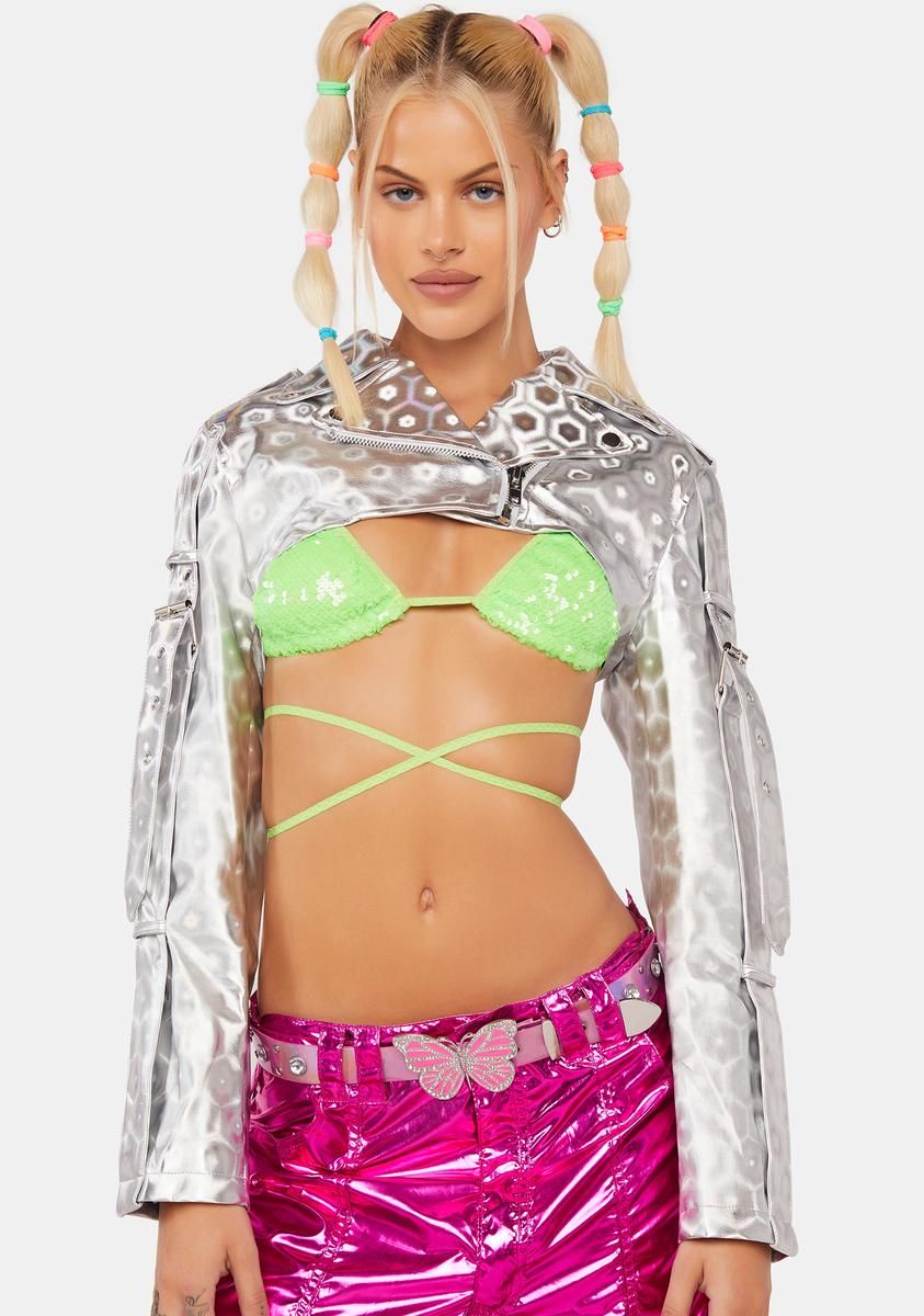 Halo Rev It Up Shrug Moto Jacket sold by Dolls Kill