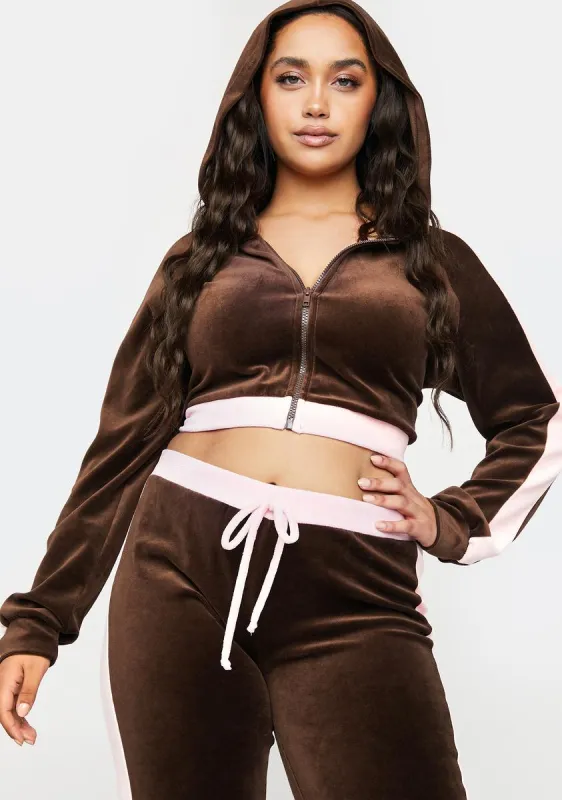 Plus Indulge Me Velour Tracksuit Set sold by Dolls Kill