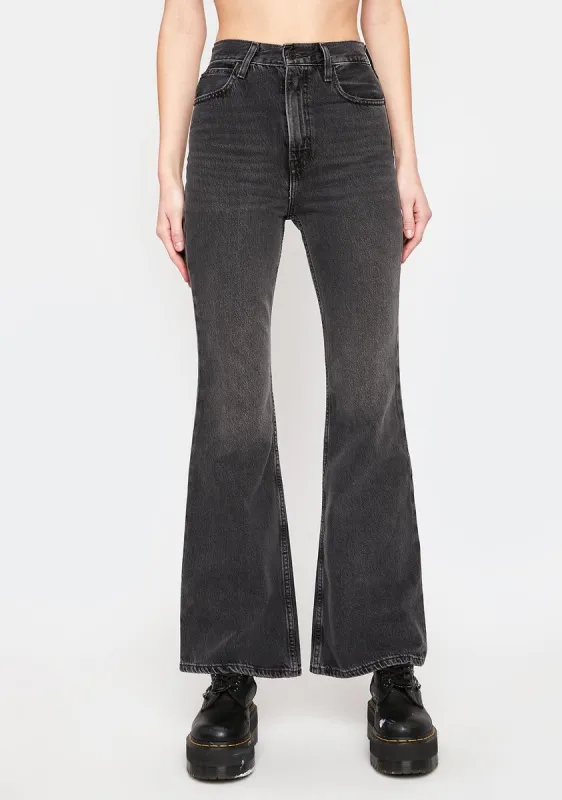 70s High Flare Such A Doozie Denim Jeans sold by Dolls Kill