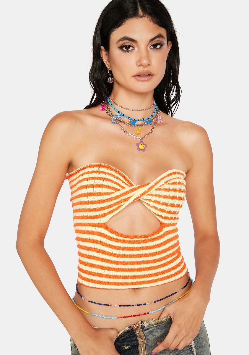 Summer Haze Striped Tube Top sold by Dolls Kill