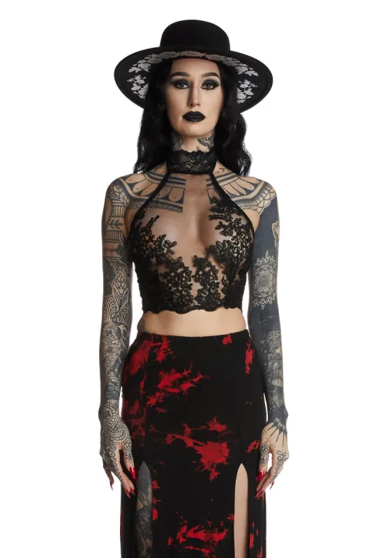 Crescent Moon Blues Mesh Top made by Dolls Kill