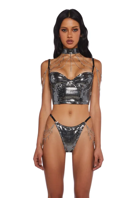 Disco Fusion Bustier & Panty Set sold by Dolls Kill