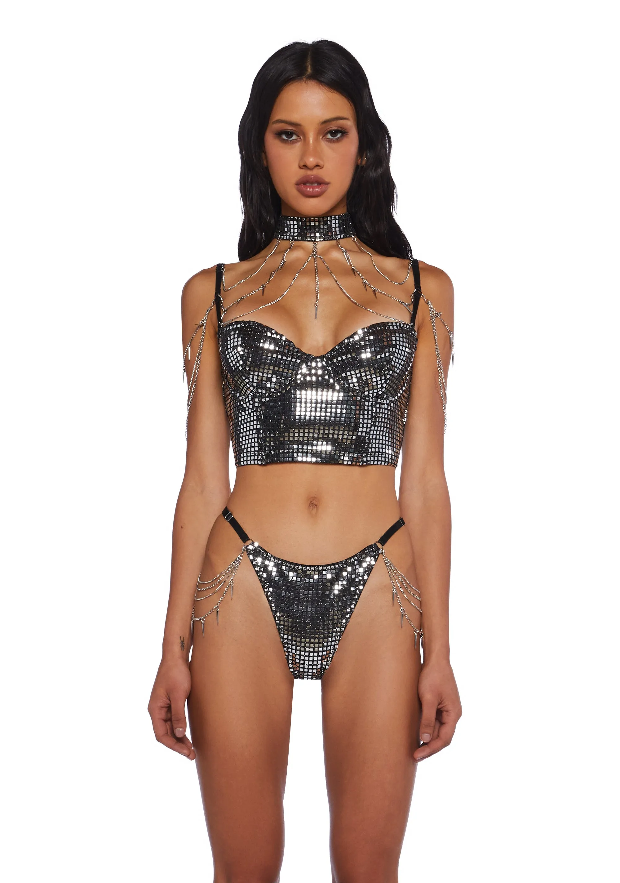 Disco Fusion Bustier & Panty Set sold by Dolls Kill