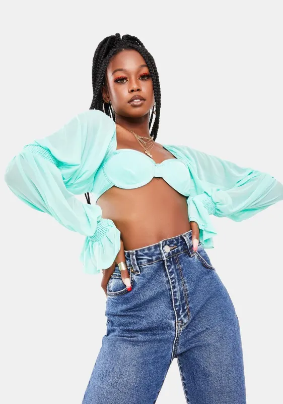 Teal Lolita Top sold by Dolls Kill
