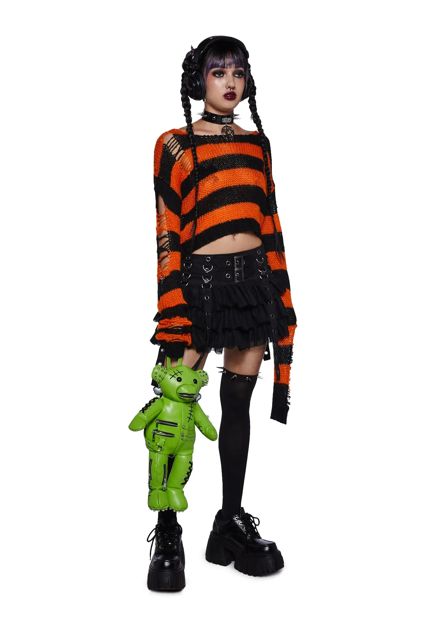 Night Of Fright Distressed Sweater sold by Dolls Kill product image thumbnail 5