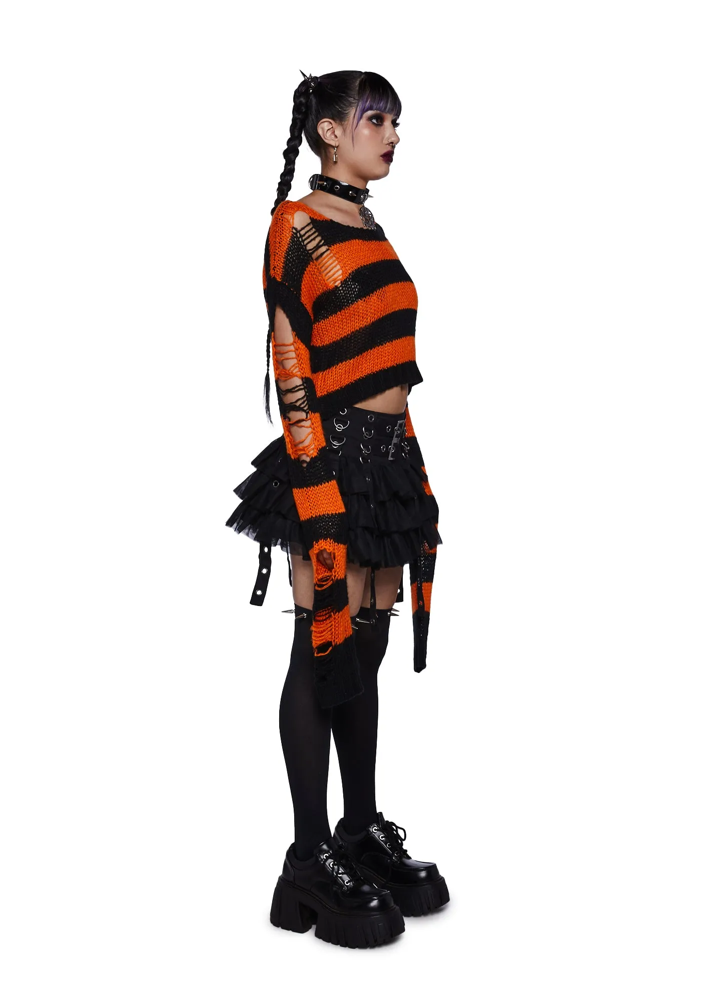 Night Of Fright Distressed Sweater sold by Dolls Kill product image thumbnail 4