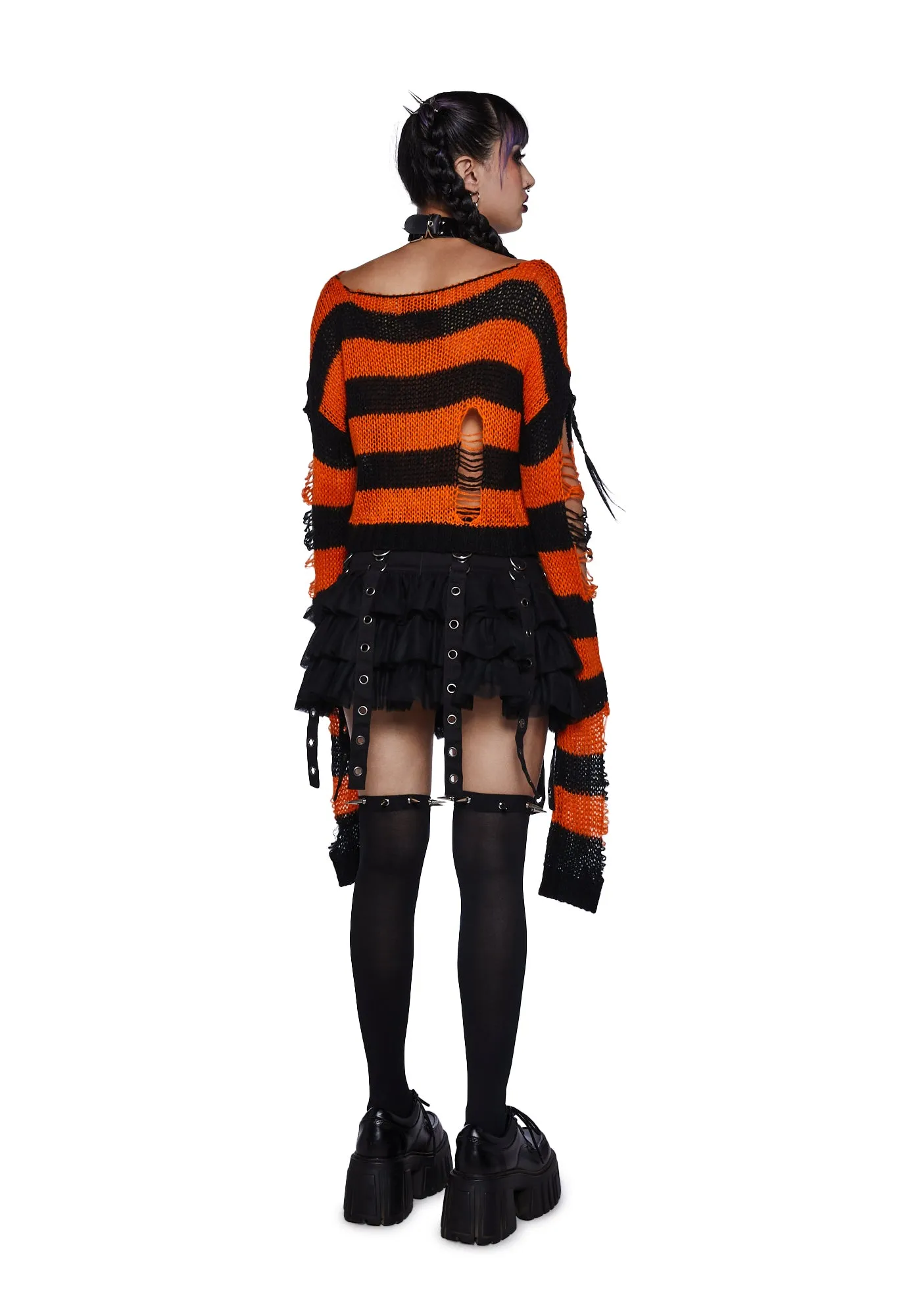 Night Of Fright Distressed Sweater sold by Dolls Kill product image thumbnail 3