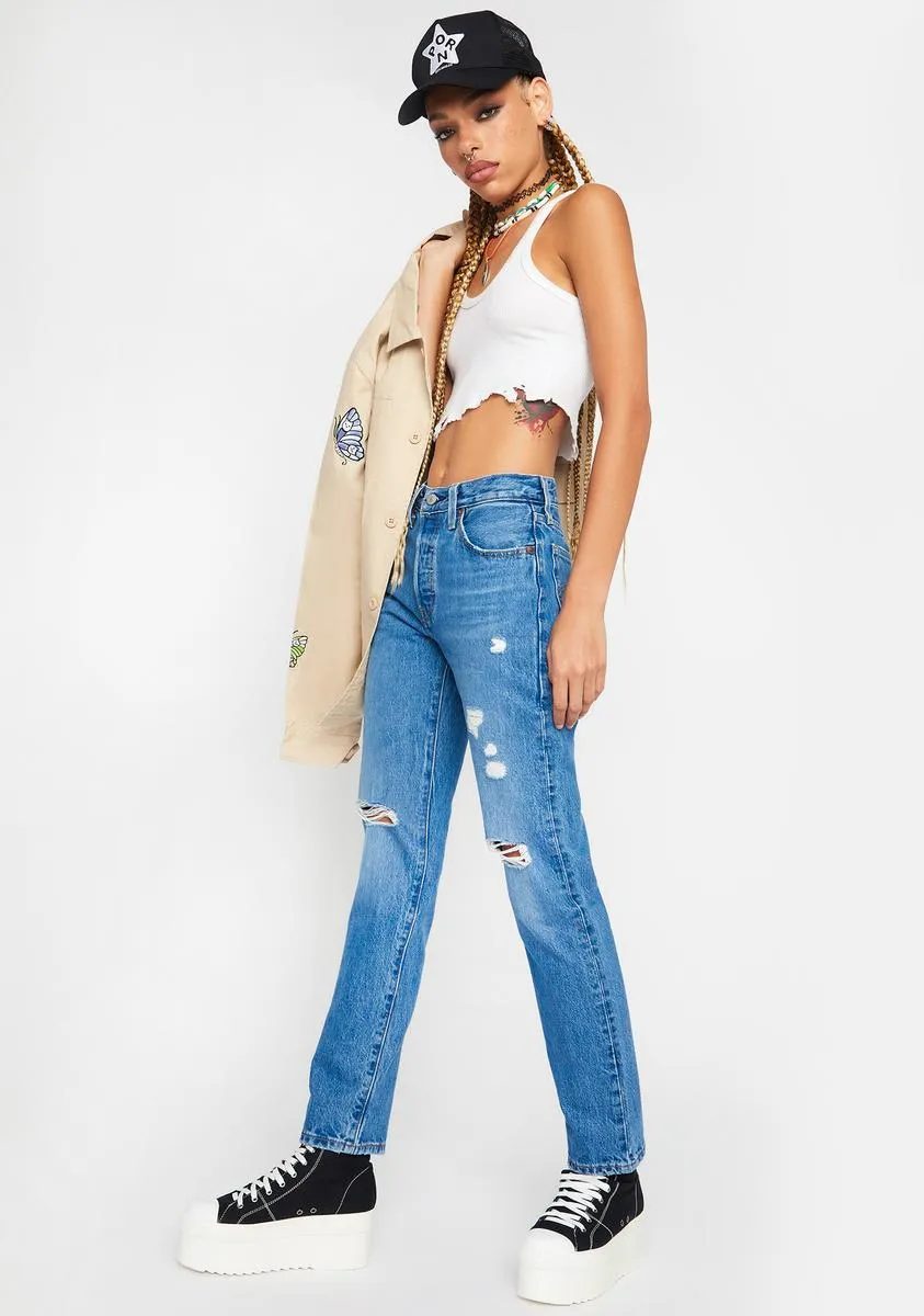 501 Distressed Straight Leg Jeans sold by Dolls Kill product image thumbnail 3