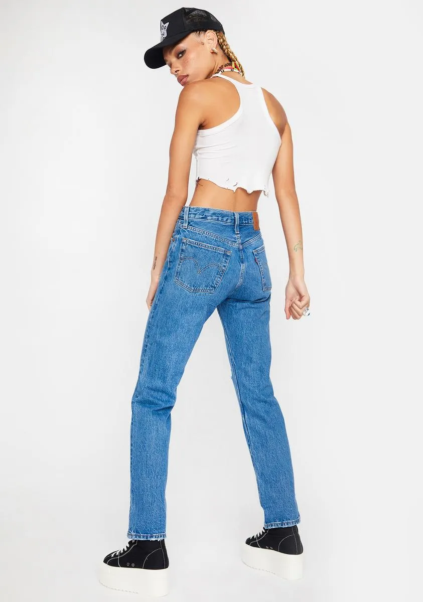 501 Distressed Straight Leg Jeans sold by Dolls Kill product image thumbnail 4