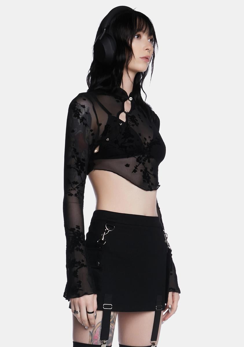 Midnight Sun Mesh Crop Top sold by Dolls Kill product image thumbnail 2