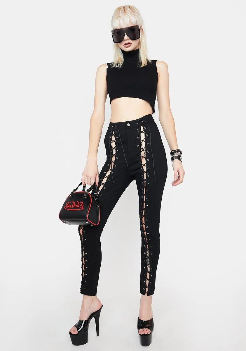 Reach My Level Lace Up Jeans sold by Dolls Kill product image thumbnail 2