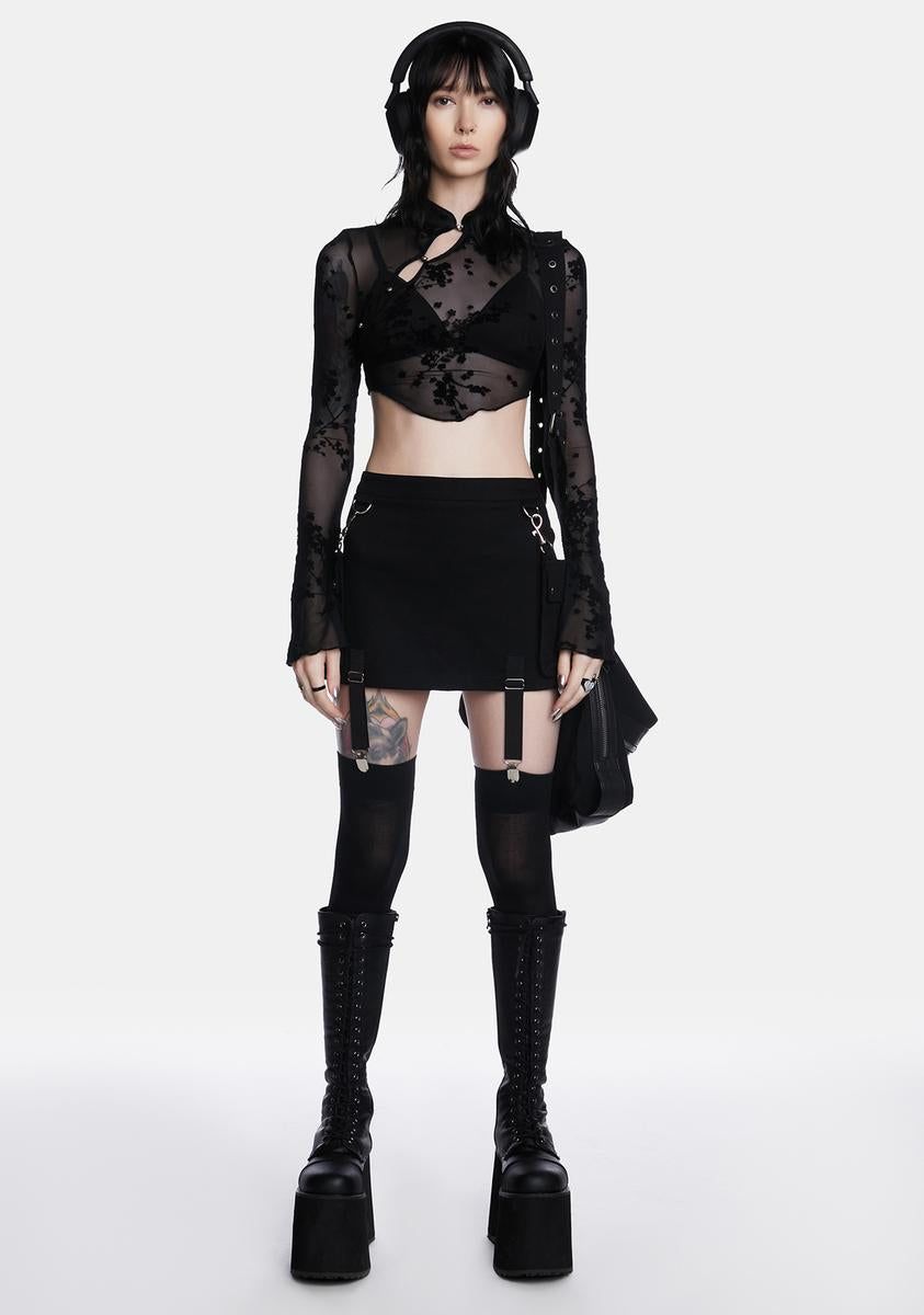 Midnight Sun Mesh Crop Top sold by Dolls Kill product image thumbnail 3