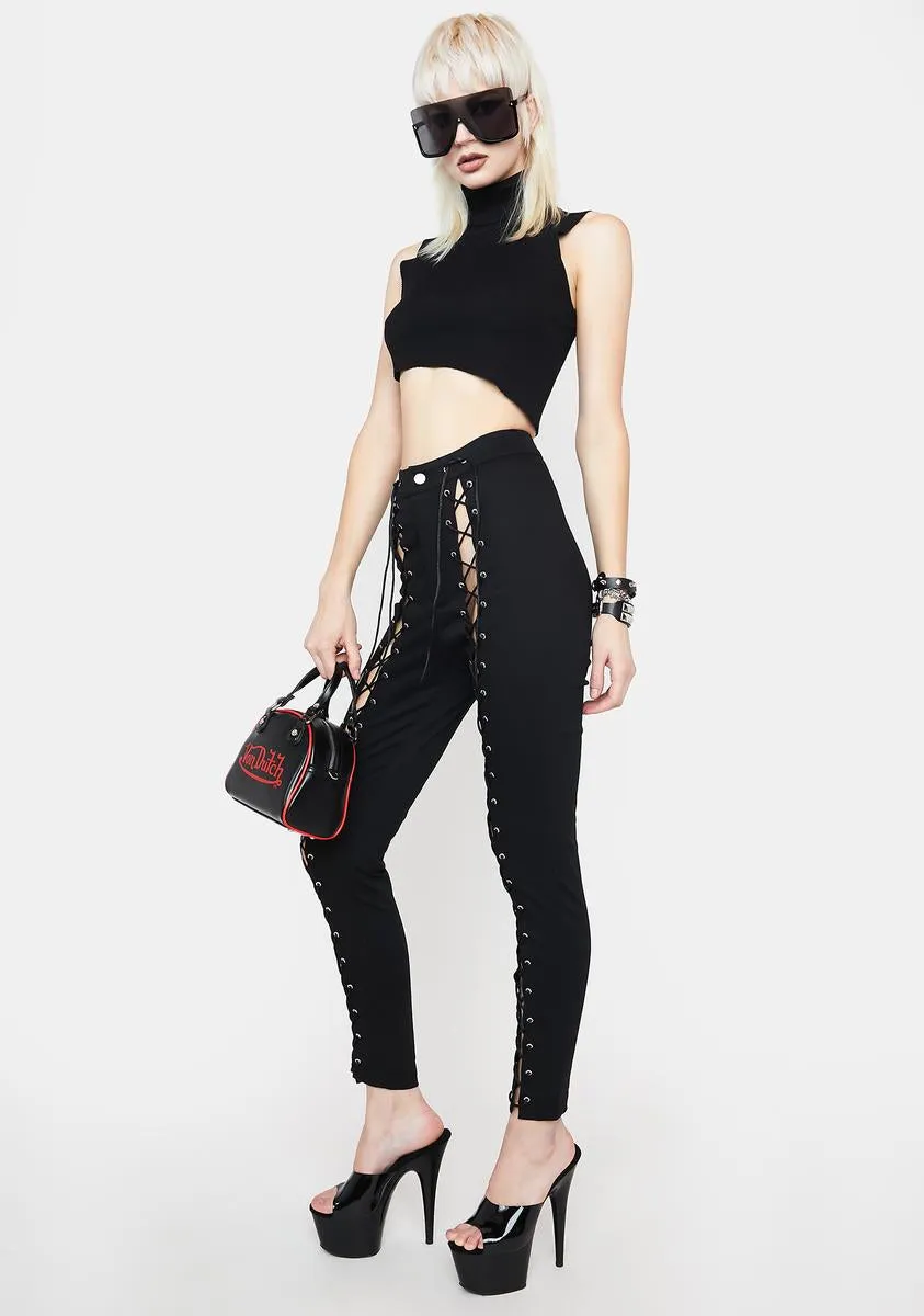 Reach My Level Lace Up Jeans sold by Dolls Kill product image thumbnail 3