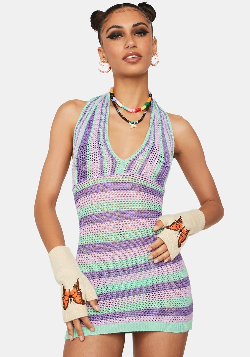 Hot Streak Crochet Dress sold by Dolls Kill