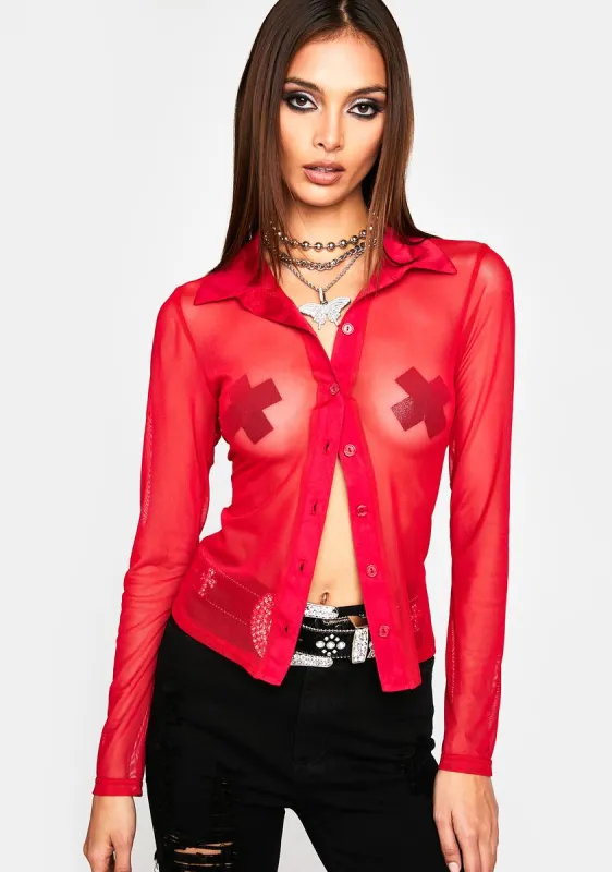 Hot Zero Hours Sheer Shirt sold by Dolls Kill
