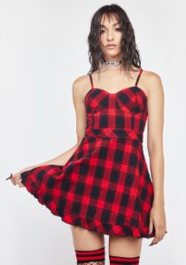 Pretty Little Mess Plaid Mini Dress sold by Dolls Kill